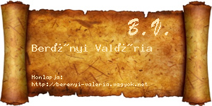 Berényi Valéria névjegykártya